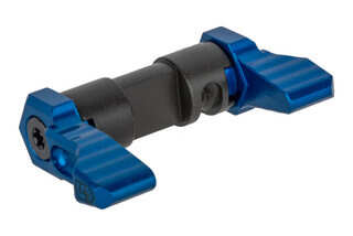 The Phase 5 Tactical 90 Degree AR15 Ambidextrous safety selector features a blue anodized finish